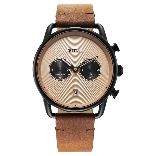 Titan Retro Analog Leather Strap watch for Men - image number 0