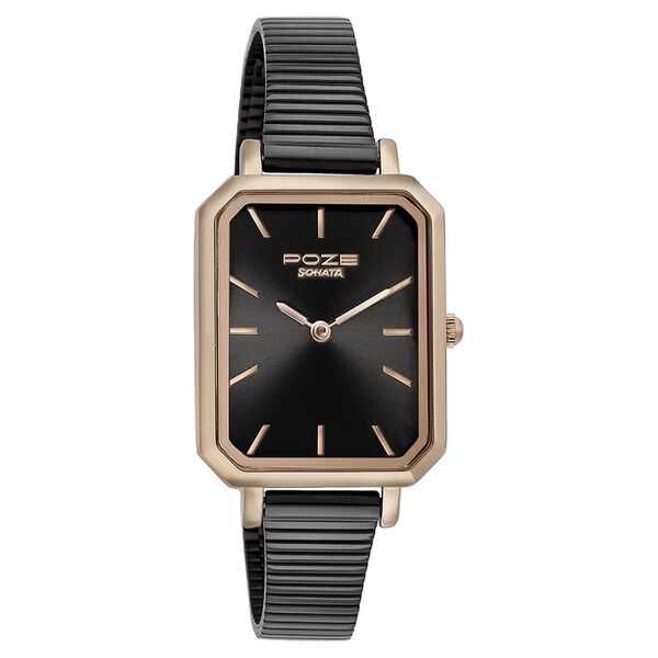 Sonata Poze Quartz Analog Black Dial Mesh Strap Watch for Women - image number 2