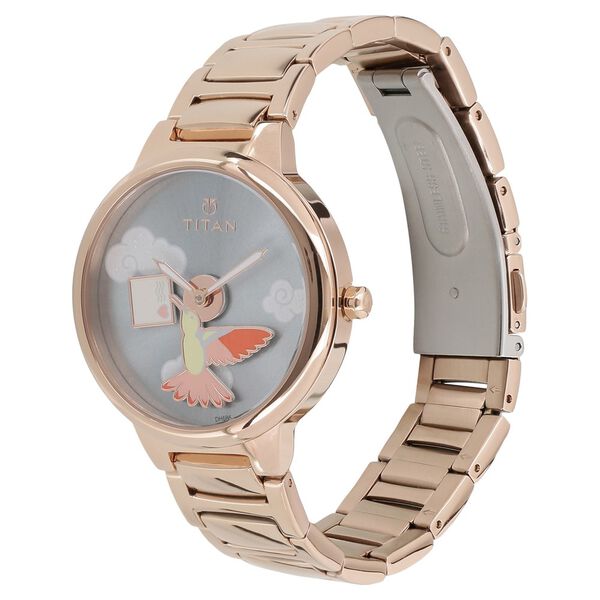 Buy Online Titan Quartz Analog Blue Dial Stainless Steel Strap