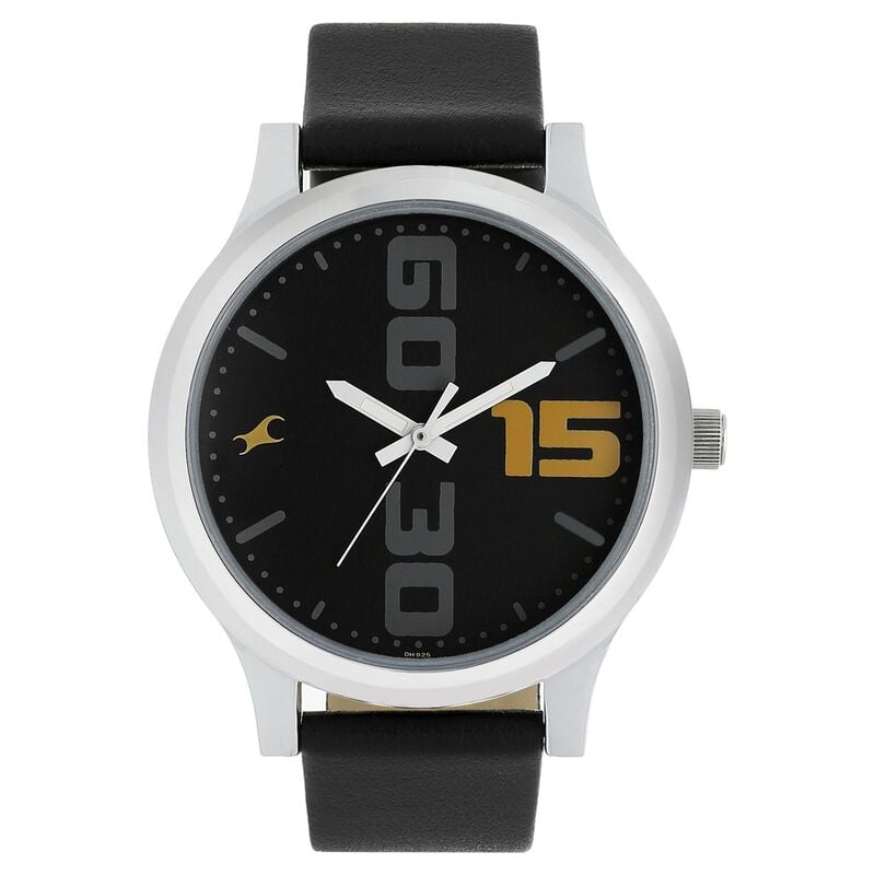 Fastrack Watch Movement Buy Online Fastrack Bold Quartz Analog Black Dial Leather Strap Watch ...