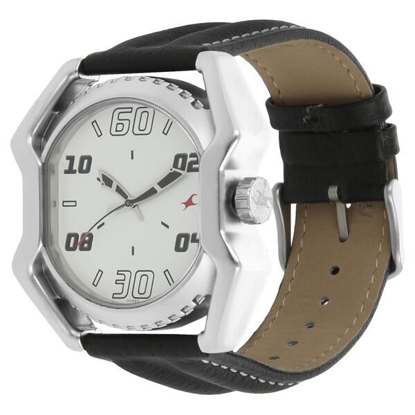 Fastrack Quartz Analog White Dial Leather Strap Watch for Guys - image number 1