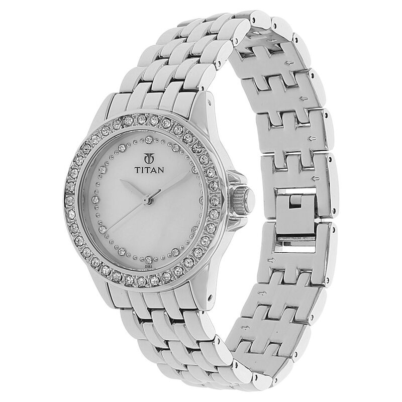 Titan Quartz Analog White Dial Metal Strap Watch for Women - image number 1
