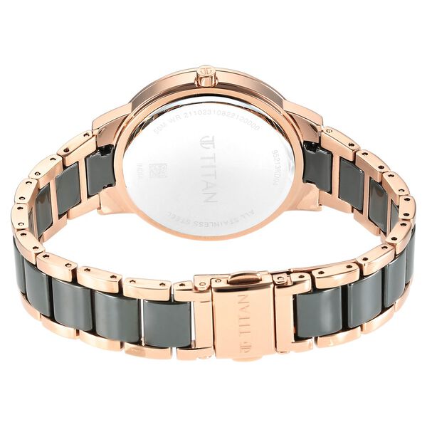 Titan Purple Ceramics Green Dial Analog Steel and Ceramic Strap watch for Women - image number 4