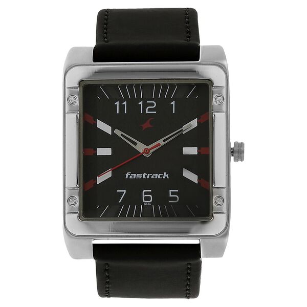 Fastrack Quartz Analog Black Dial Leather Strap Watch for Guys - image number 0