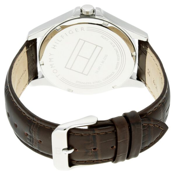 Tommy Hilfiger Quartz Analog White Dial Leather Strap Watch for Men - image number 3