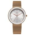 Vyb Lumina By Fastrack Quartz Analog Silver Dial Rose Gold Stainless Steel Strap Watch For Girls - image number 1