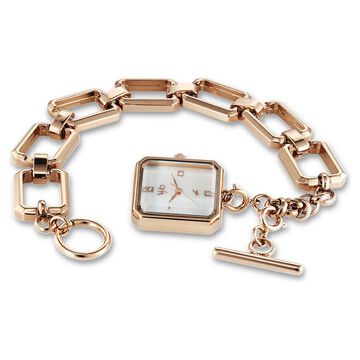Vyb Siren By Fastrack Quartz Analog White Dial Rose Gold Metal Strap Watch For Girls