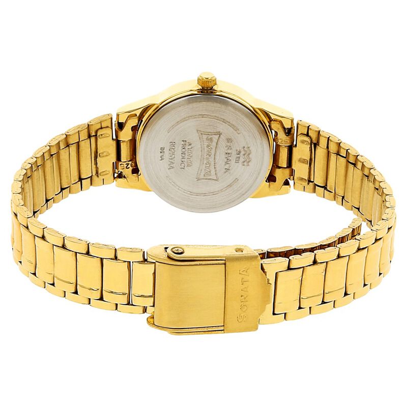 Sonata Quartz Analog White Dial Stainless Steel Strap Watch for Women - image number 3