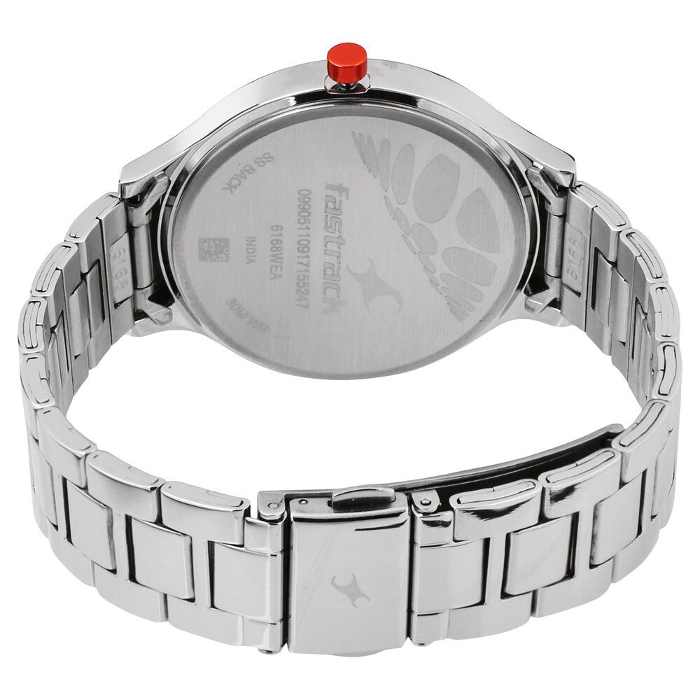 Buy Online Fastrack Loopholes Quartz Analog with Date Blue Dial Stainless Steel Strap Watch for Girls 6168sm01 Titan