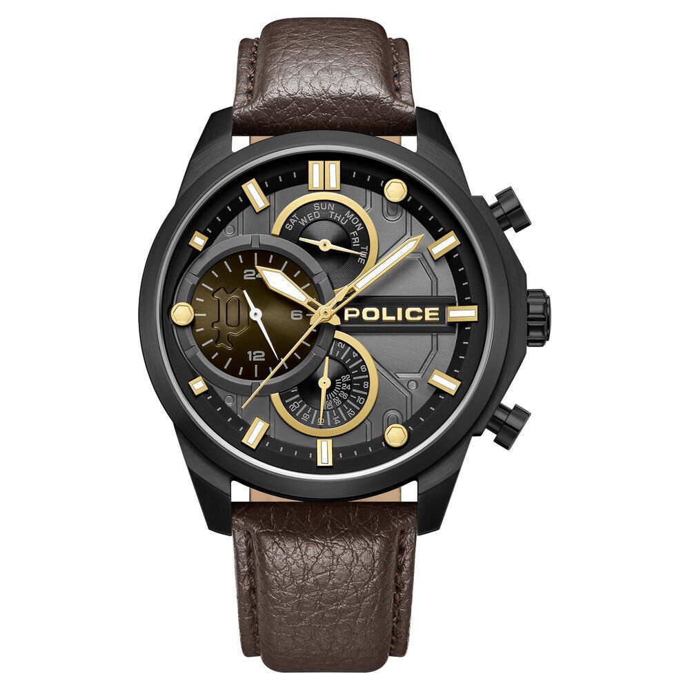 Police watch leather belt shop
