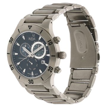 Xylys Swiss Chronograph Silver Titanium Strap and Black Dial Watch For Men