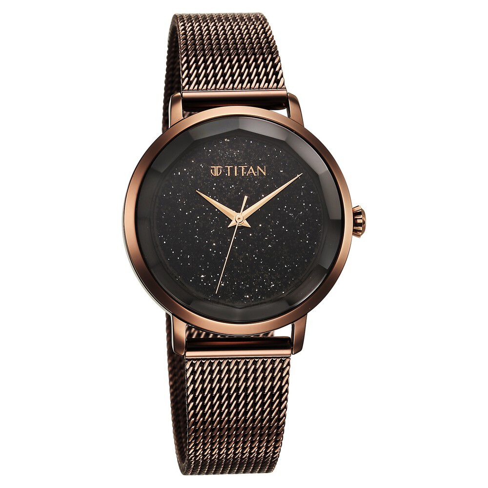 Titan watches for ladies black metal sales
