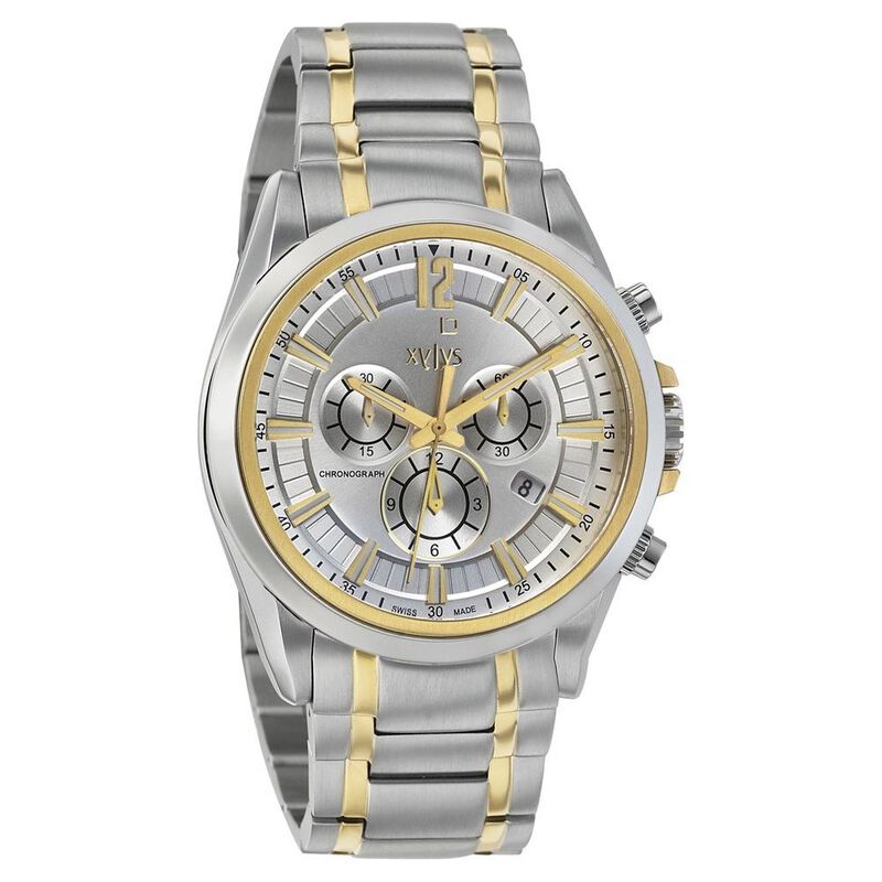 Xylys Swiss Chronograph Two Toned Stainless Steel Strap and Silver Dial Watch For Men