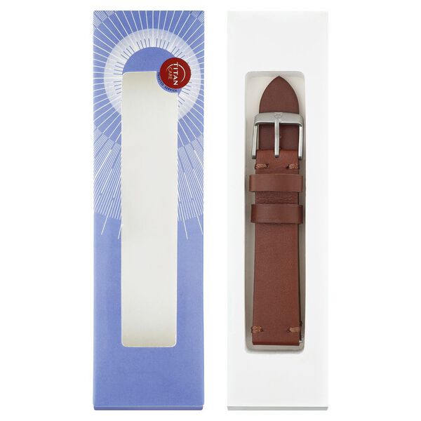 20 mm Tan Genuine Leather Strap for Men - image number 7