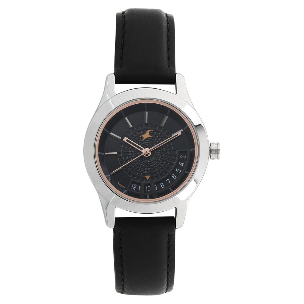 Buy Online Fastrack All Nighters Quartz Analog Black Dial Leather