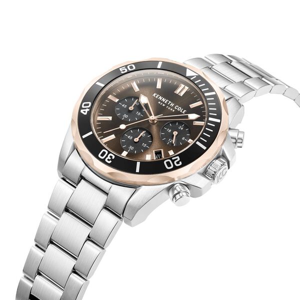 Kenneth Cole Quartz Chronograph Brown dial Metal Strap Watch for Men - image number 3