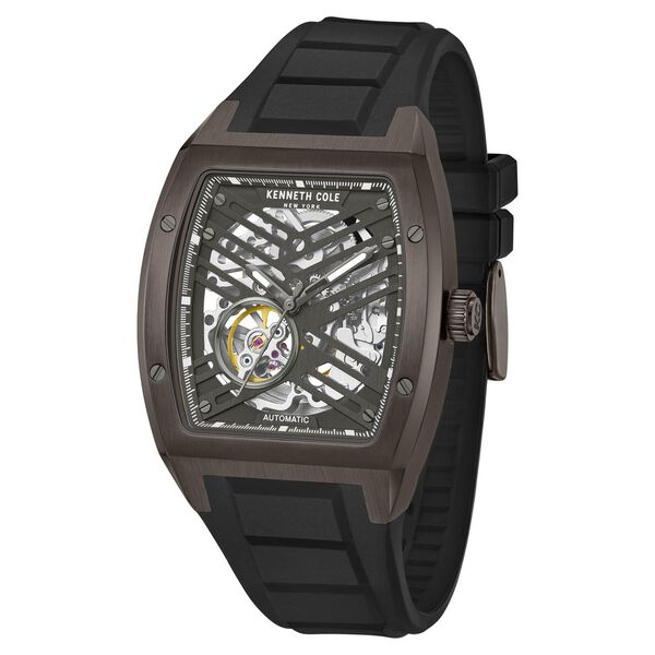 Kenneth Cole Automatic Grey Dial With Black Silicone Strap Watch For Men - image number 1