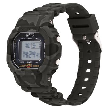Zoop Digital Watch with LCD Dial And Camouflage Military Grey Strap for Boys Kids, from House of Titan