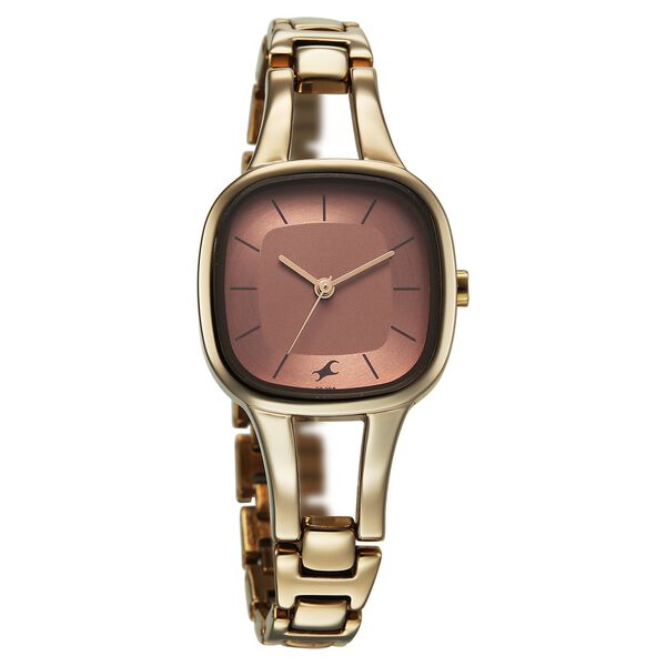 Fastrack Chrome K Quartz Analog Pink Dial K Chrome Metal Strap Watch For Girls - image number 1