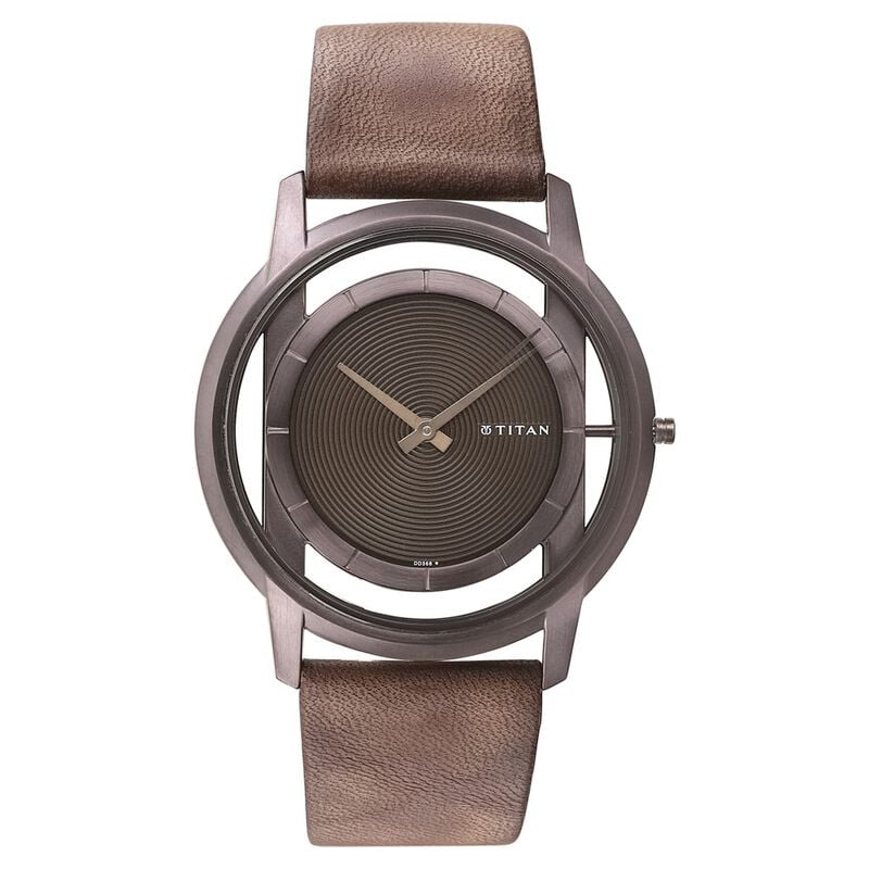 Titan Edge Brown Dial Analog Stainless Steel Strap Watch for Men