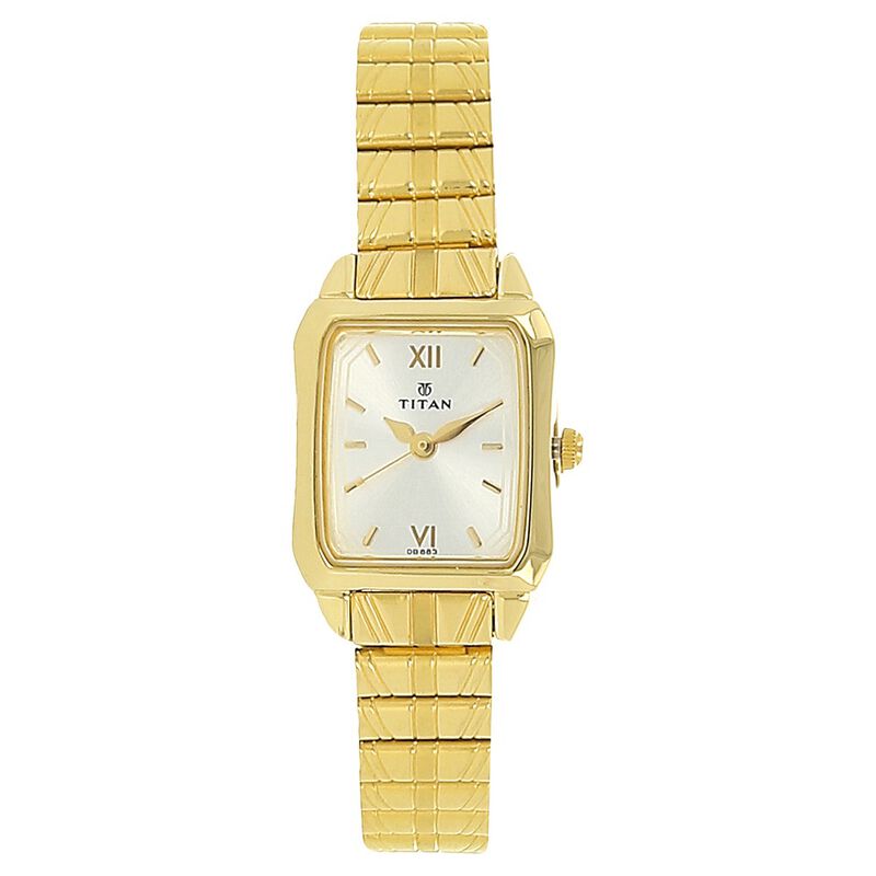 Titan Quartz Analog Silver Dial Watch for Couple