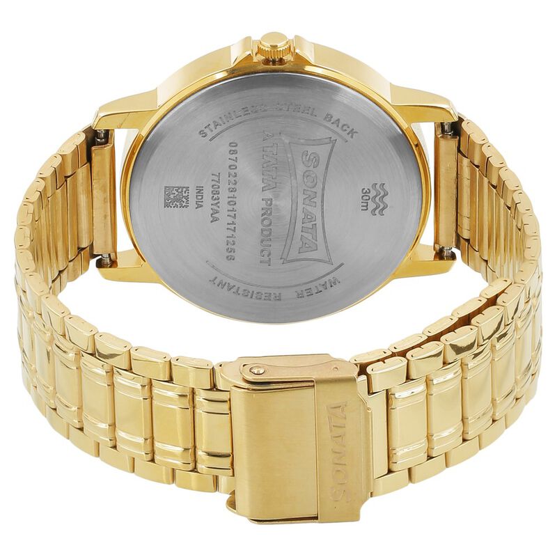 Sonata Quartz Analog White Dial Stainless Steel Strap Watch for Men - image number 3