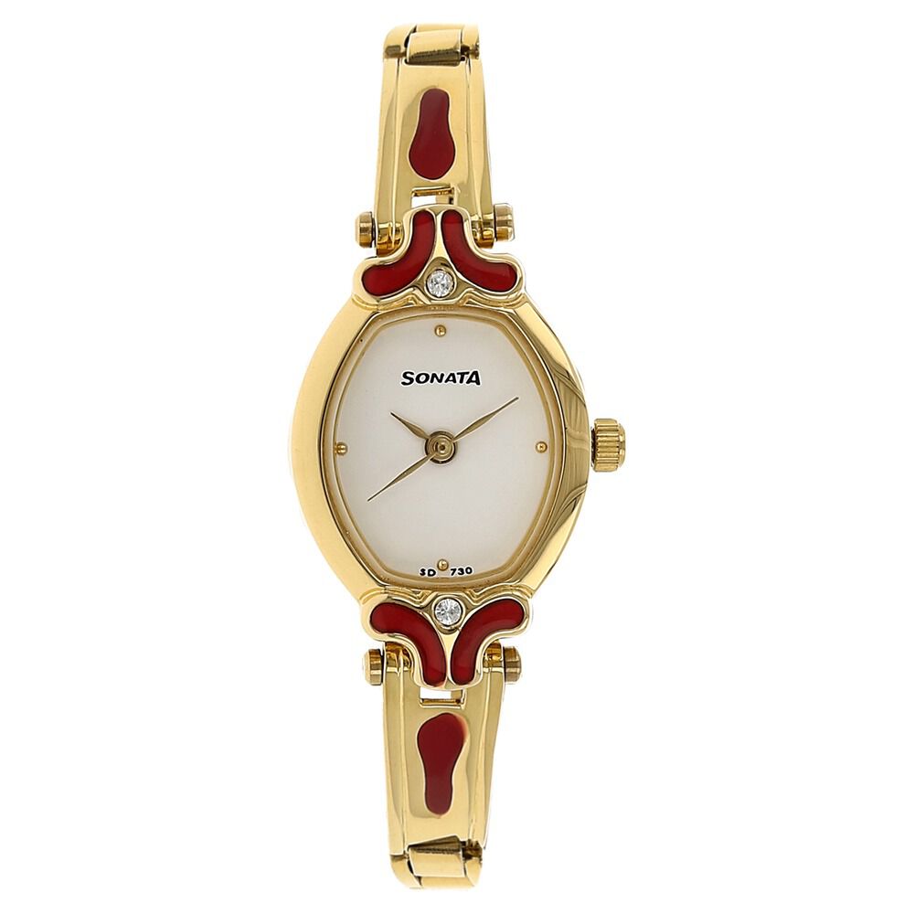 Sonata watch golden deals