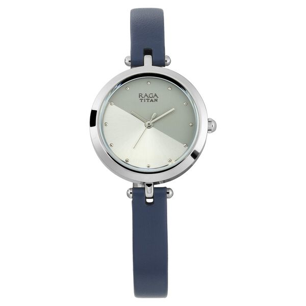 Titan Raga Viva Grey Dial Analog Leather Strap Watch for Women - image number 0