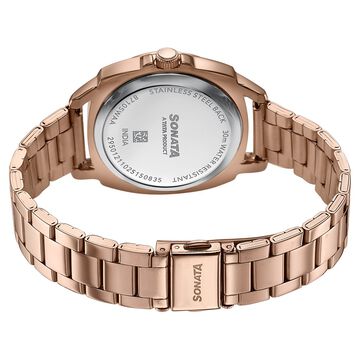 Sonata Festive Quartz Multifunction Rose Gold Dial Rose Gold Metal Strap Watch For Women