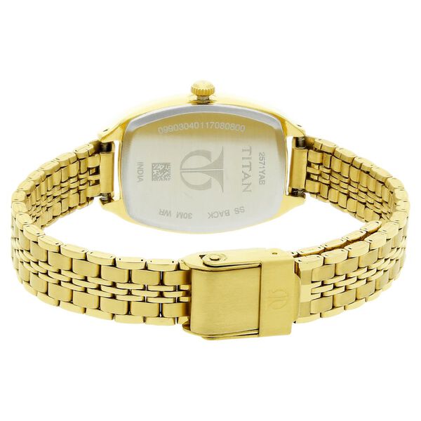 Titan Karishma Champagne Dial Women Watch With Stainless Steel Strap - image number 3