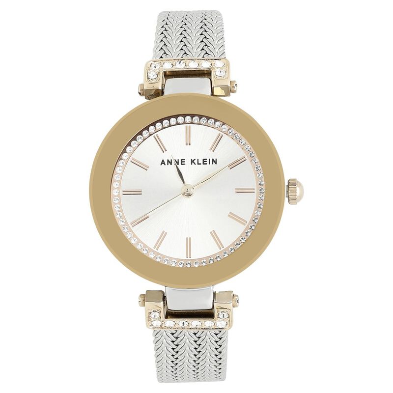Anne Klein Quartz Analog Silver Dial Metal Strap Watch for Women