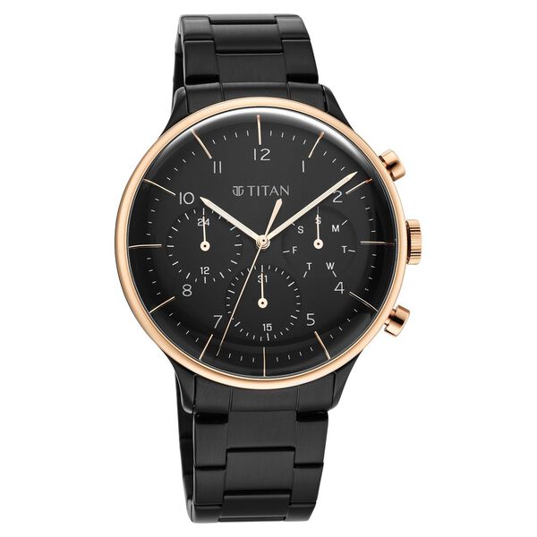 Titan Urban Magic Black Dial Analog Stainless Steel Strap watch for Men - image number 0