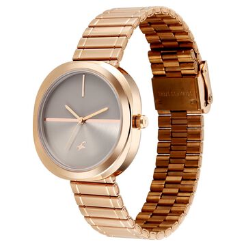 Fastrack 9 to Fine Analog with Grey Dial Metal Strap Watch for Girls