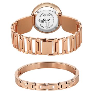 Titan Raga Power Pearls Quartz Analog Mother of Pearl Dial Rose Gold Metal Strap Watch For Women
