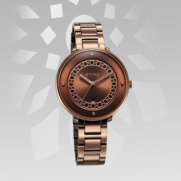 Titan Marhaba Brown Dial Analog Stainless Steel Strap watch for Women - image number 1