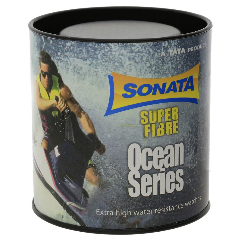 SF Ocean Series Quartz Analog Black Dial Plastic Strap Watch for Men - image number 4