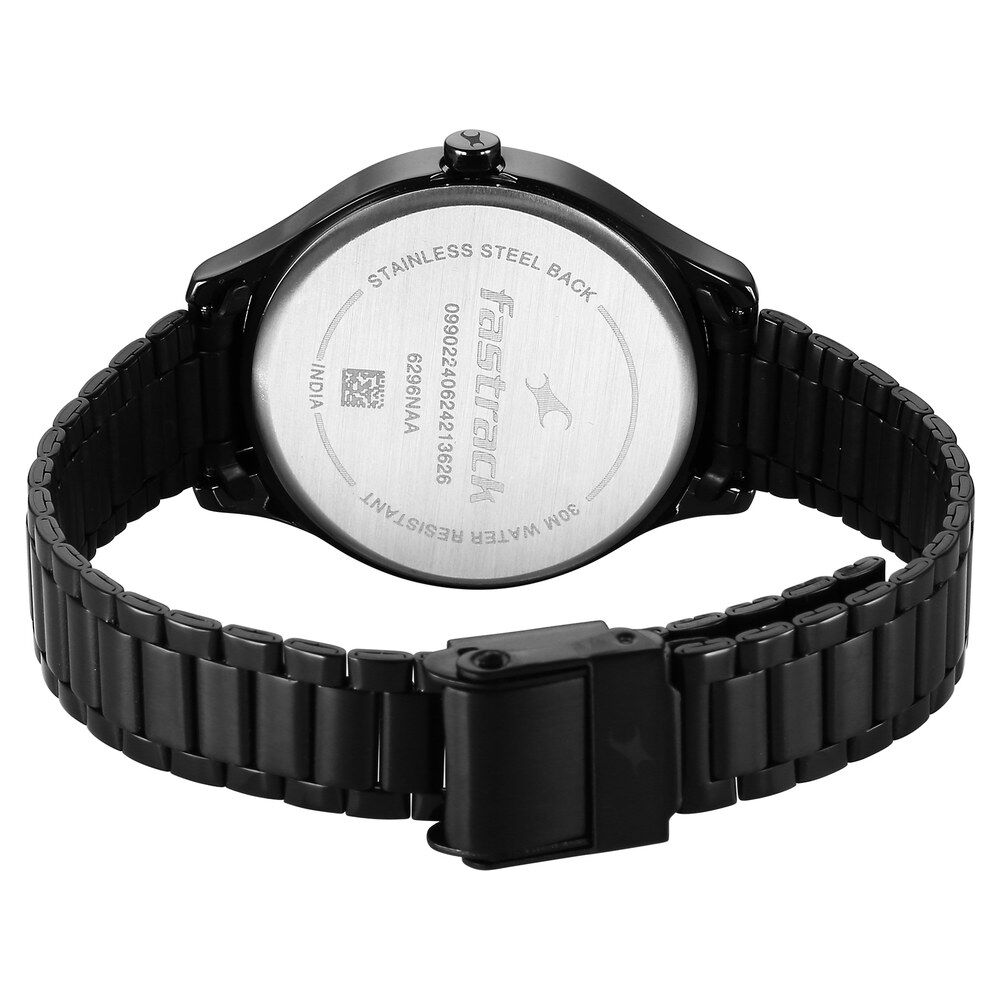 Buy Online Fastrack Stunners Quartz Analog Black Dial Black Metal Strap Watch For Girls 6296nm01 Titan