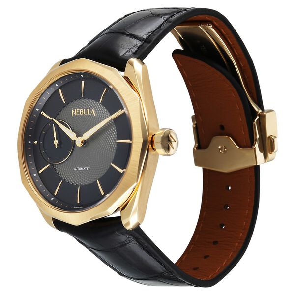 Titan Nebula Genesis 18 KT Gold Automatic Bicolour Dial Leather Strap Watch For Men - image number 2