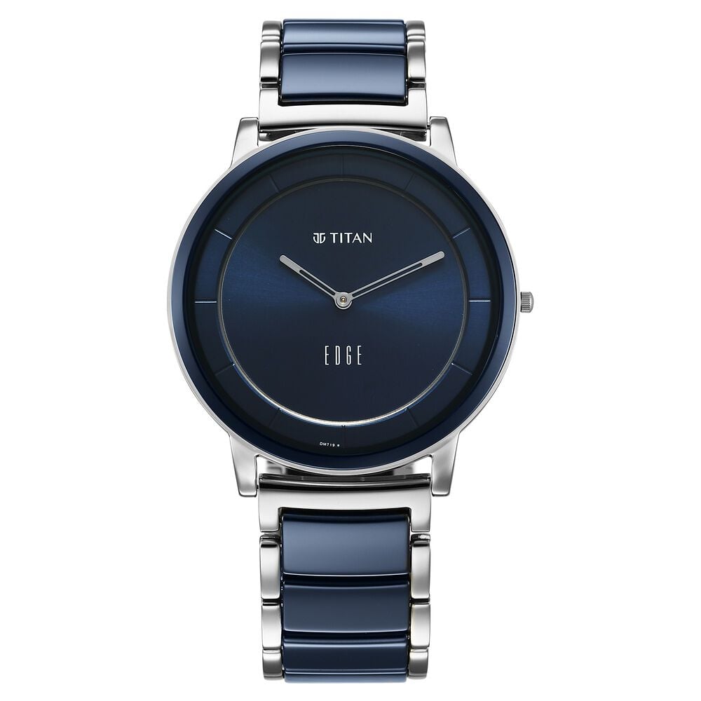 Buy Online Titan Edge Fusion Quartz Analog Blue Dial Blue Steel