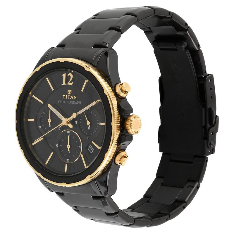 Titan Regalia Sovereign Black Dial Quartz Multifunction Stainless Steel Strap watch for Men - image number 1