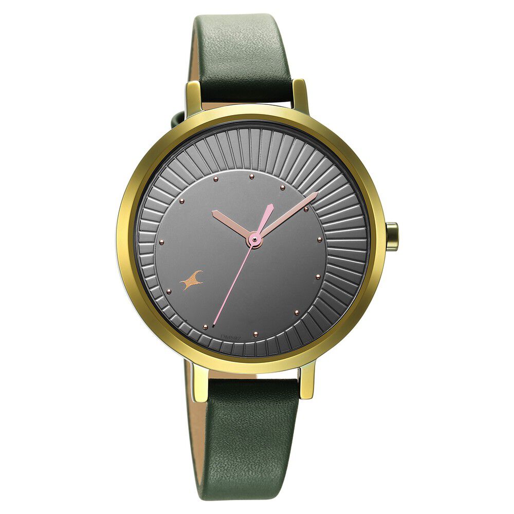 Fastrack Style Up Black Dial Leather Strap Watch for Girls
