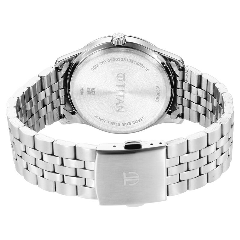 Titan Quartz Analog Anthracite Dial Stainless Steel Strap Watch for Men - image number 4