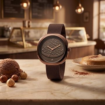 Fastrack Gelato brown multifunction metal strap watch with Chocolate dial for Girls