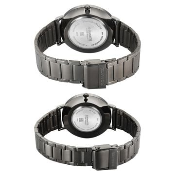 Sonata Soulmate Quartz Analog Grey Dial Grey Stainless Steel Strap Watch For Couple