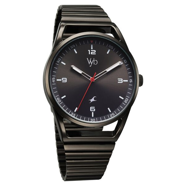 Fastrack Vyb Horizon Quartz Analog Grey Dial Grey Metal Strap Watch For Guys - image number 2