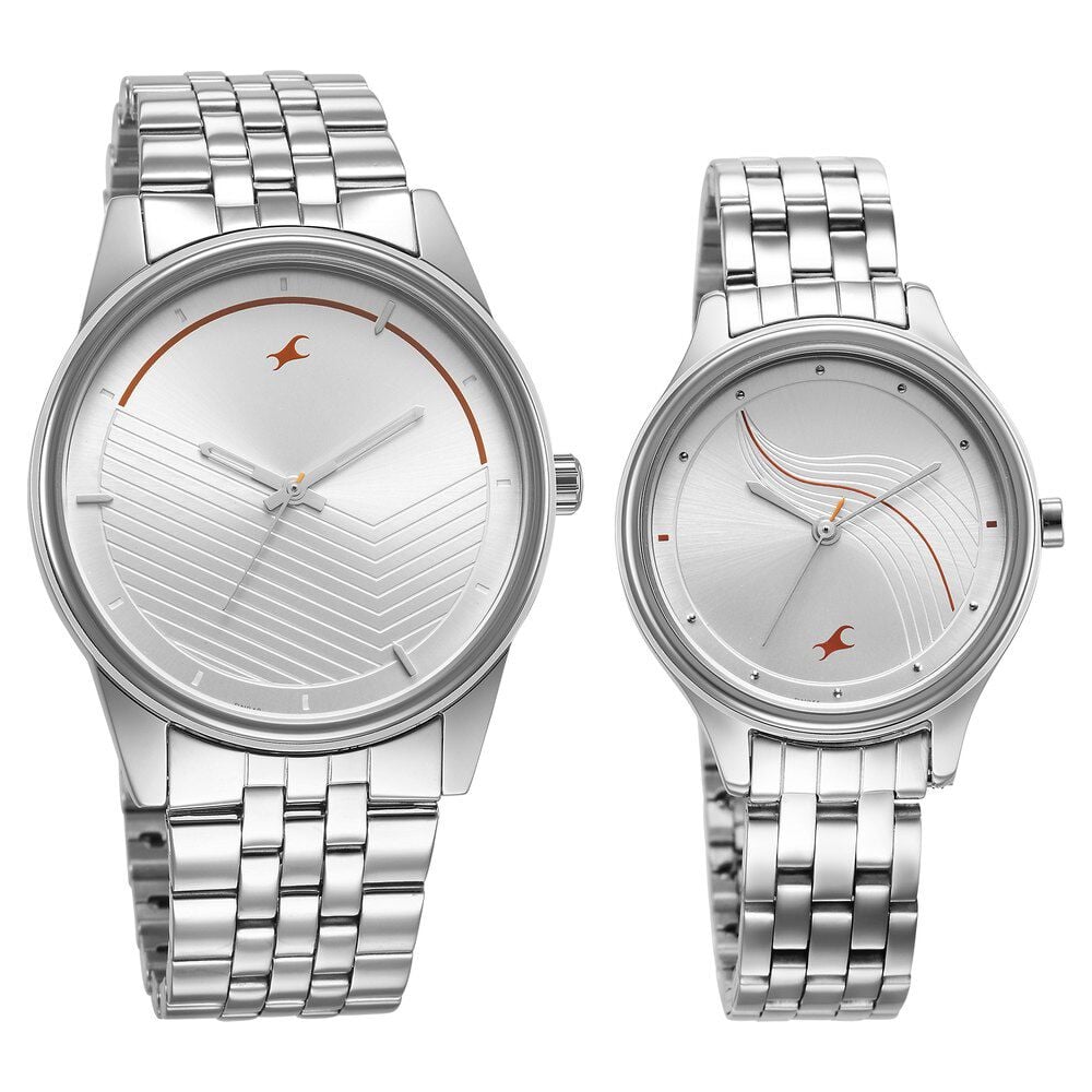 Buy Online Fastrack Mixmatched Quartz Analog Silver Dial Silver