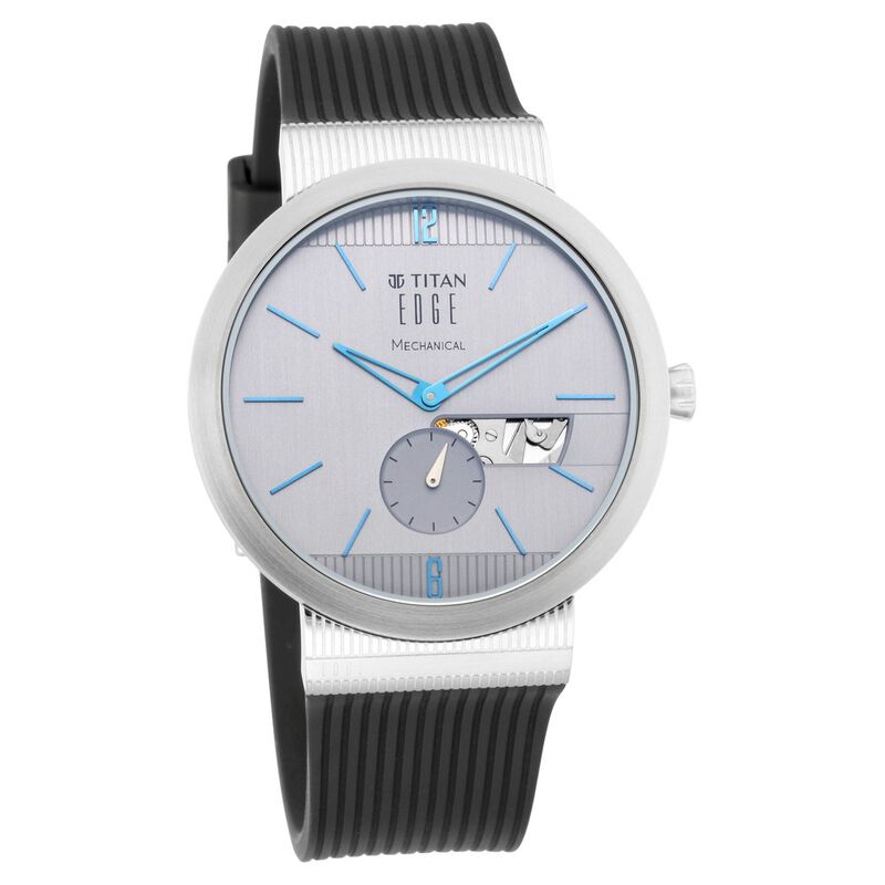 Titan Edge Mechanical Black Dial Mechanical Rubber Strap watch for Men