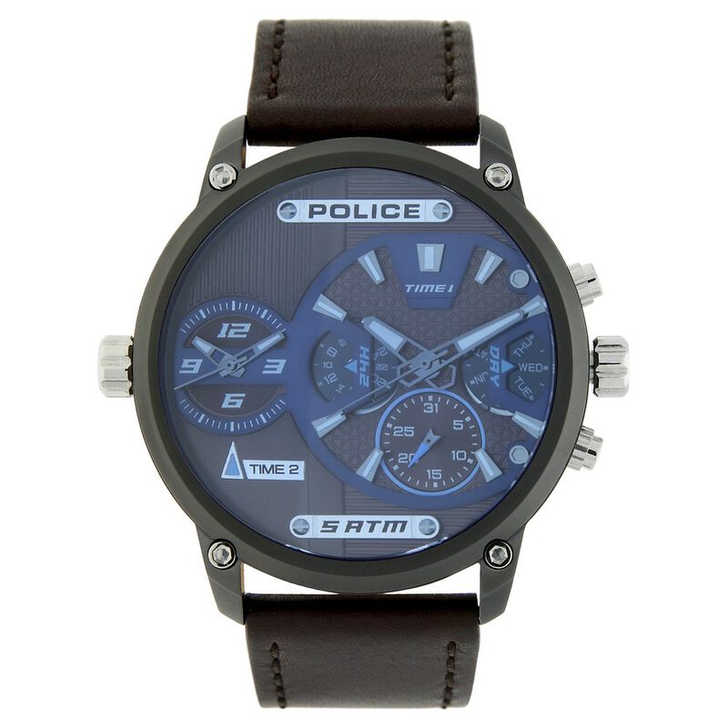 Police Quartz Multifunction Brown Dial Leather Strap Watch for Men - image number 0