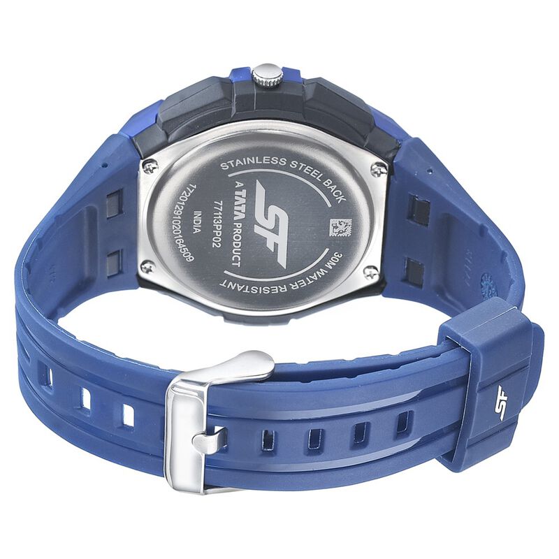 SF Turbo Quartz Analog Blue Dial PU Strap Watch for Men - image number 3