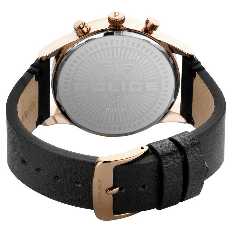 Police Quartz Multifunction Black Dial Leather Strap Watch for Men - image number 2